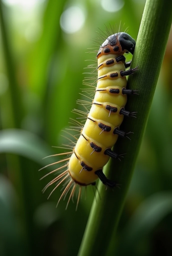 Sugarcane borer insect caterpillar similar to