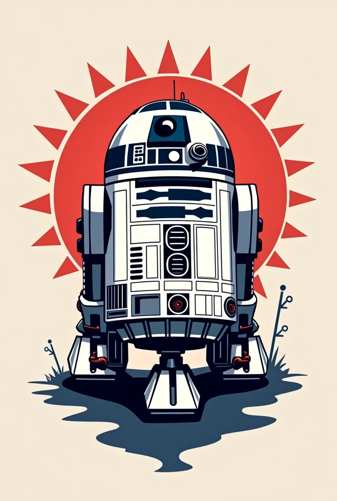 Make a logo with a flag saying REVIVING R2
