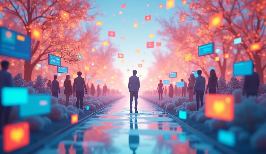Photorealistic、high resolution、No people、There are no humans、Comments are flying around on social media