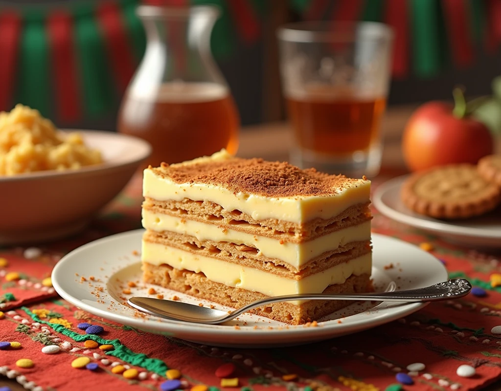Carlota dessert on Mexican national holiday table