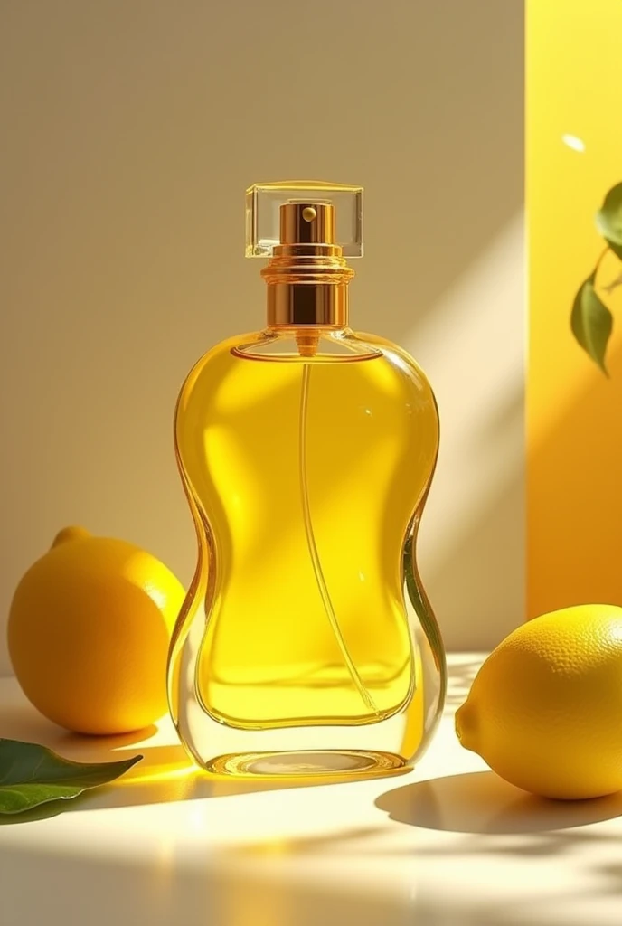 Conceptual Sicilian Lemon Perfume Bottle