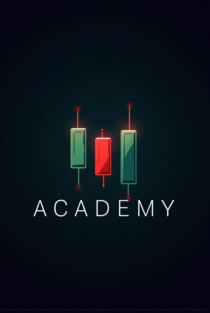 Logo for a CFD academy Synthetic indices and some red and green Japanese candles included and metatrader mt5