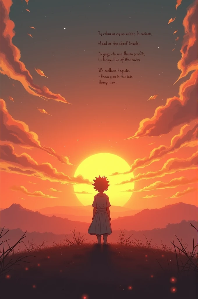 The image of a sunset with this phrase:
Si me dominas, then we will need each other. For me, You will be unique in the whole world. For you I will be unique in the whole world The little prince.