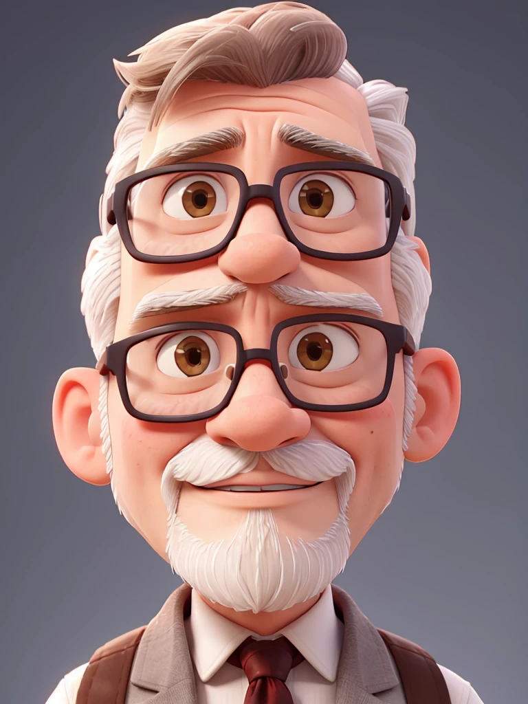 White male in his 50s, little hair, half balding, short white beard, university professor, with glasses, wears a suit and shirt
