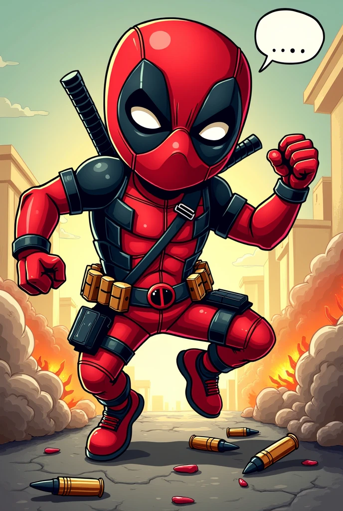 Deadpool cartoon style drawn 