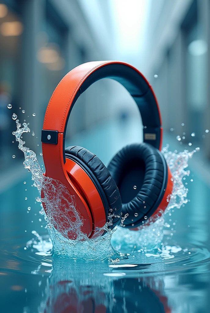 Give me a picture of a company that sells waterproof headphones