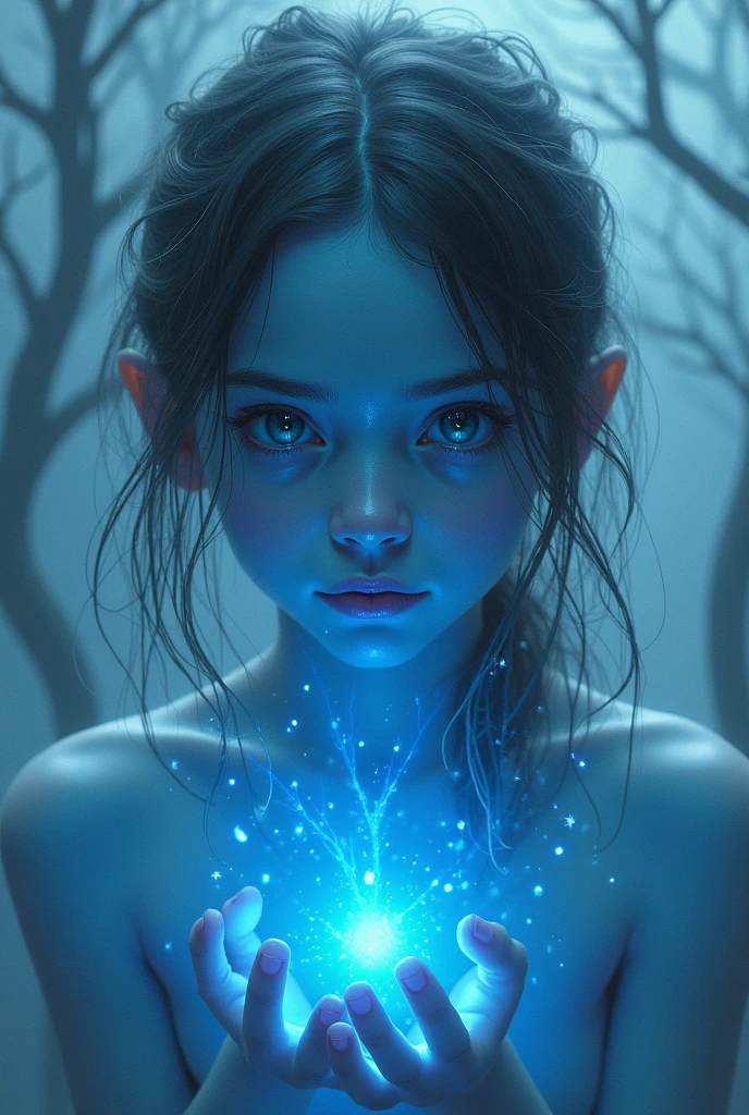Girl with blue skin pain
