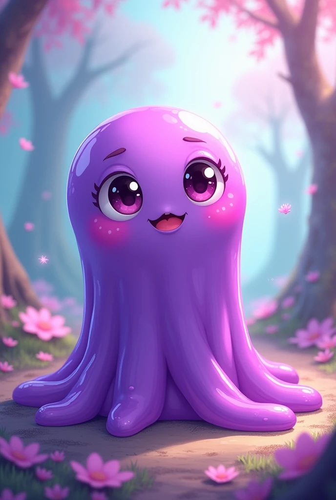 An anime style purple slime