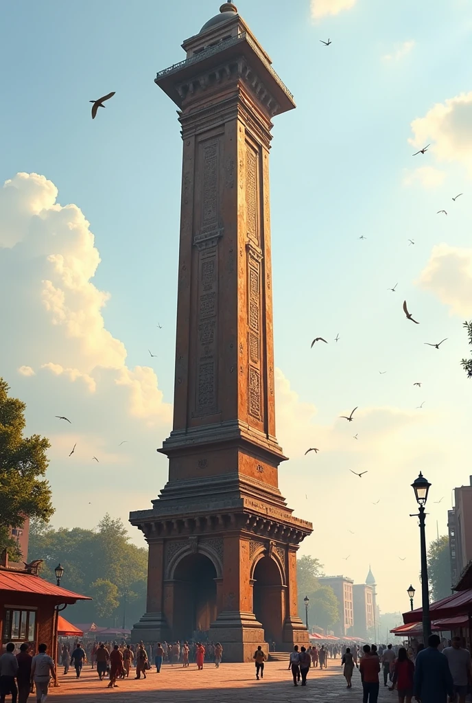 Create a image of ancient iron piller in delhi realistic 