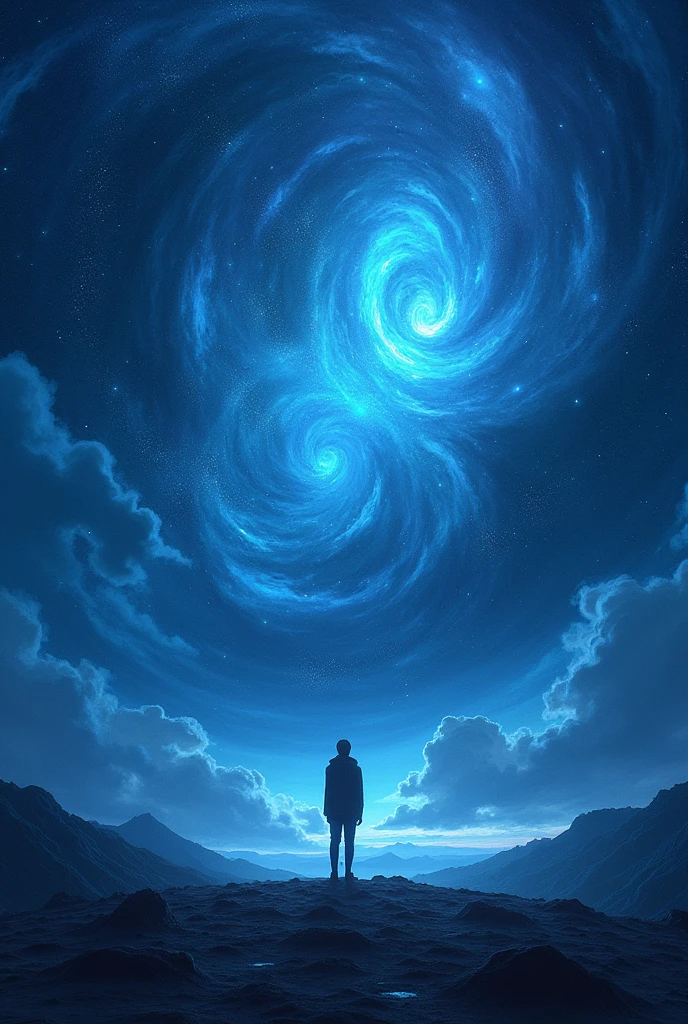 Space with the best view and galactic blue colors and beautiful stars