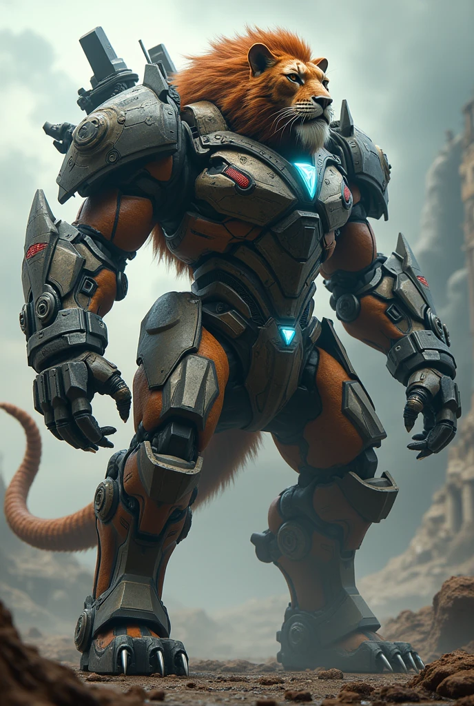 A Lion TIGER TRANSFORMERS INTO A ROBOT AND FULLY ARMOD WITH WEAPONS