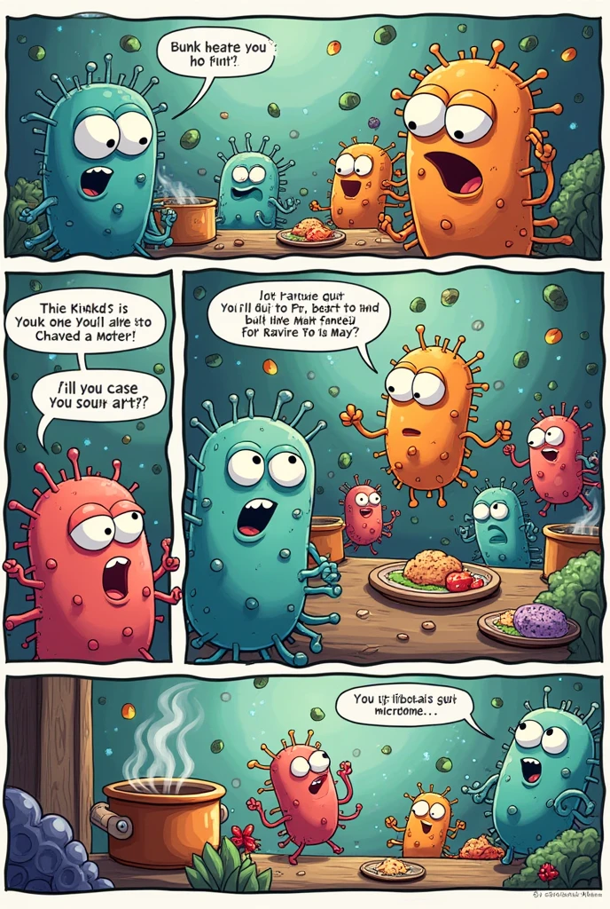 Comic strip about bacteria