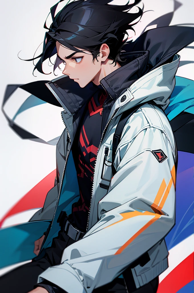 Male, Young adult, Black Hair, Jacket