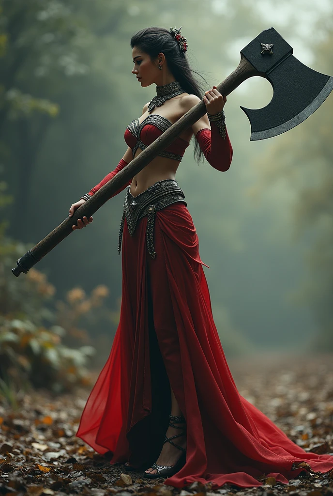 A girl wielding Giant Axe, An axe bigger than her body, ((masterpiece, Highest quality, Best image quality, High resolution, Realistic, RAW Photos, 8k)), ((Highly detailed CG synthesis 8k wallpaper)), (Huge and stunning goddess shot, Incredible beauty, Perfect Proportions, Beautiful body, Slim body beauty:1.4), A girl wielding Giant Axe, Movie Posters, (Giant Axe:1.5),