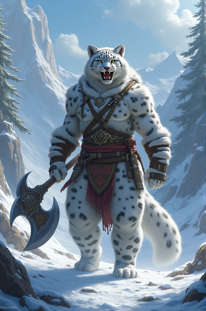 Female snow leopard tabaxi barbarian