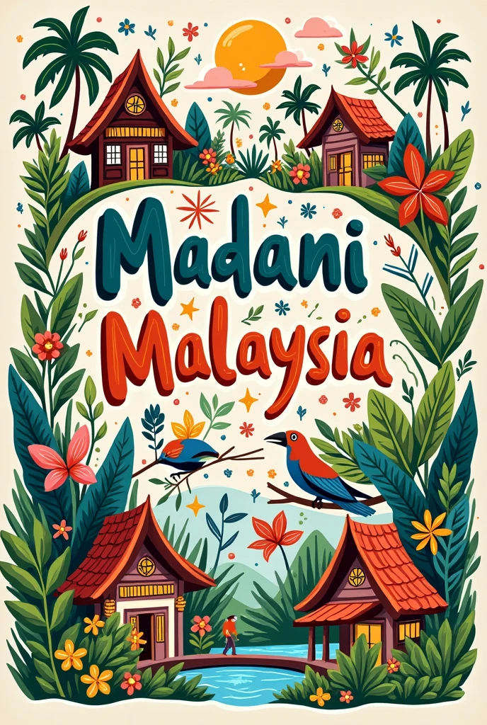 Doodle art poster titled Madani Malaysia