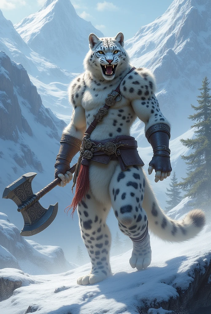 Female snow leopard tabaxi barbarian