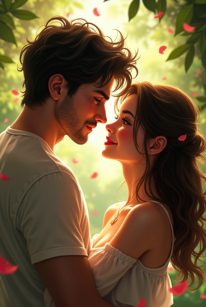 A hot boy with a cute girl 


