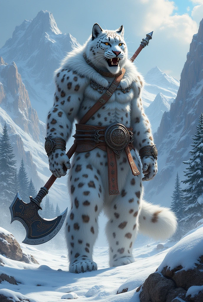 Female snow leopard tabaxi barbarian