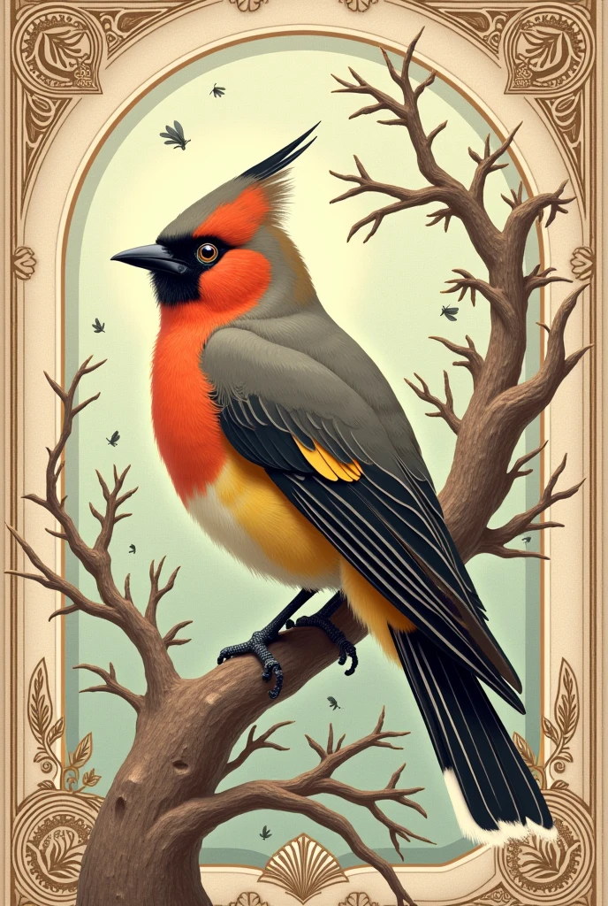 ethereal Bohemian Waxwing bird, Bombycilla garrulus, intricate details, ornate, detailed illustration, octane render, Johanna Rupprecht style, William Morris style, trending on artstation


