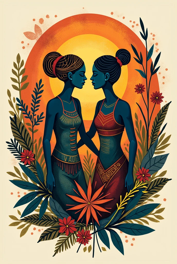 Logo representing indigenous and quilombola engravings and drawings about friendship