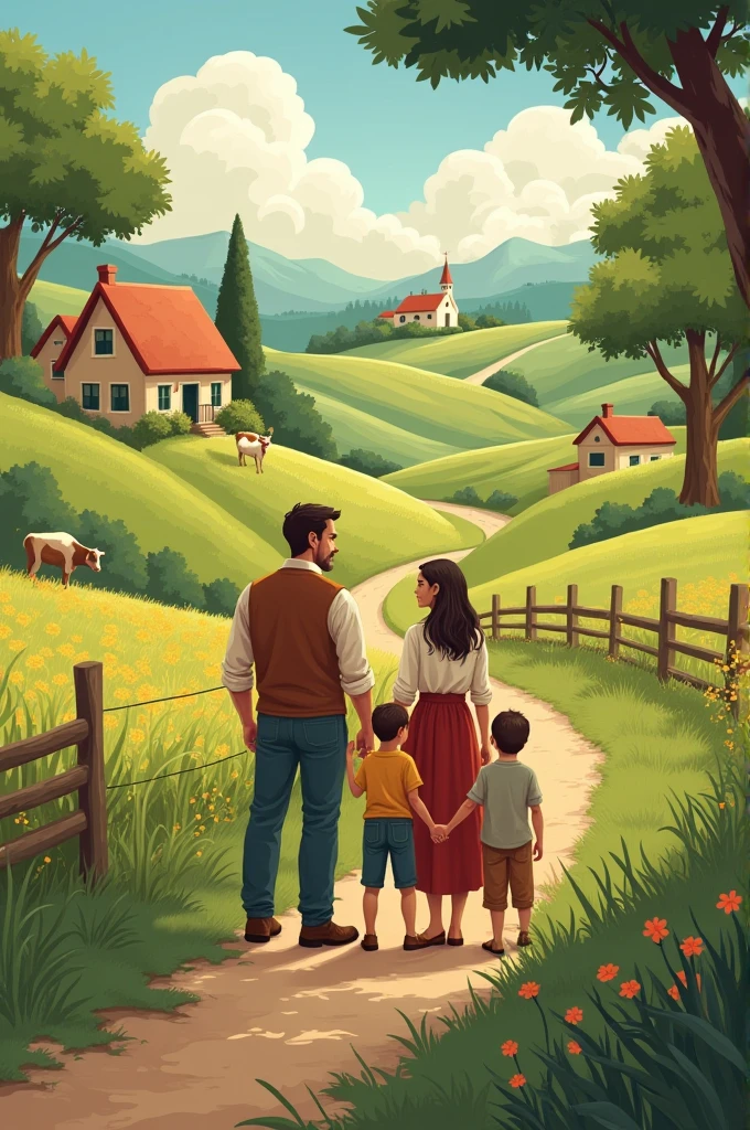 Rural life illustration