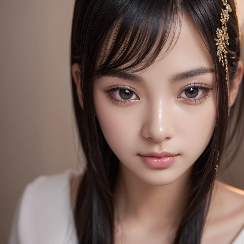 ((Highest quality、8k、masterpiece、Realistic live action：1.3))、(One amazingly cute and beautiful dancer), 、 Highly detailed skin texture, Intricately detailed, double eyelid, Beautiful thin nose, , (Shiny black hair, Medium Straight Hair ), Beautiful Skin, Big eyes, 、Additional HD , masterpiece、((Realistic live action))、Face Focus