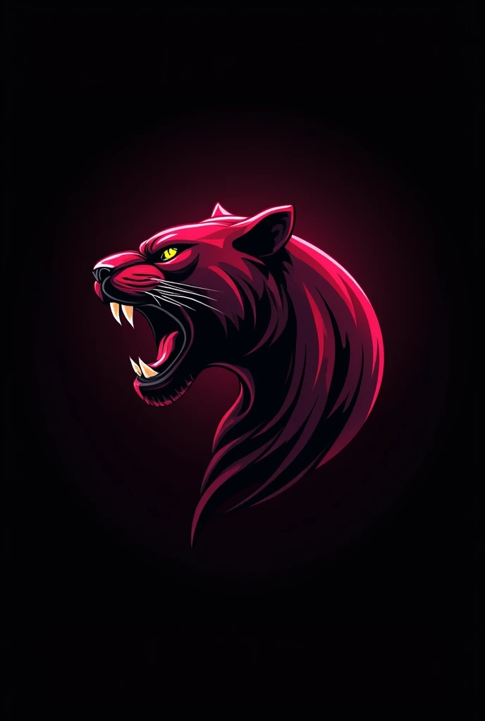 An interclass logo with the head of a beautiful roaring panther in wine color with black writing "1 RH" in beautiful, large letters with a black background in the size 1080px X 1080px