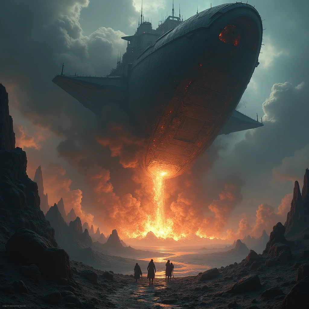 A cover with the name Dark Code,
Abaddon the Destroyer destroying the planet Cadia with the Black Ship