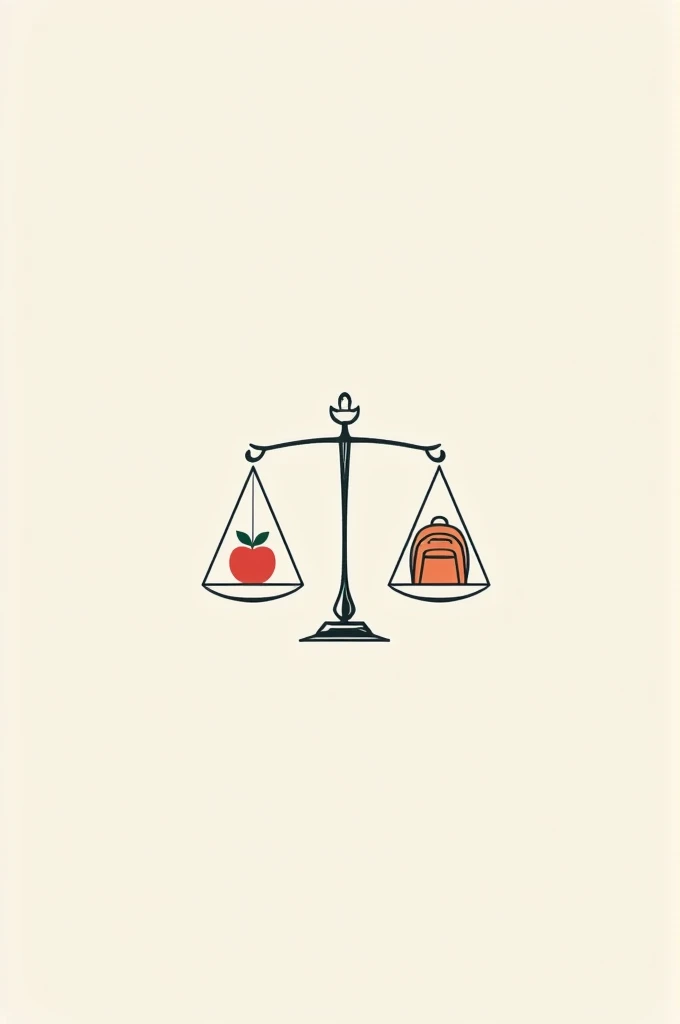 A law scale with a appel one side and backpack on the other both weighing equally for a logo containing the word VSG