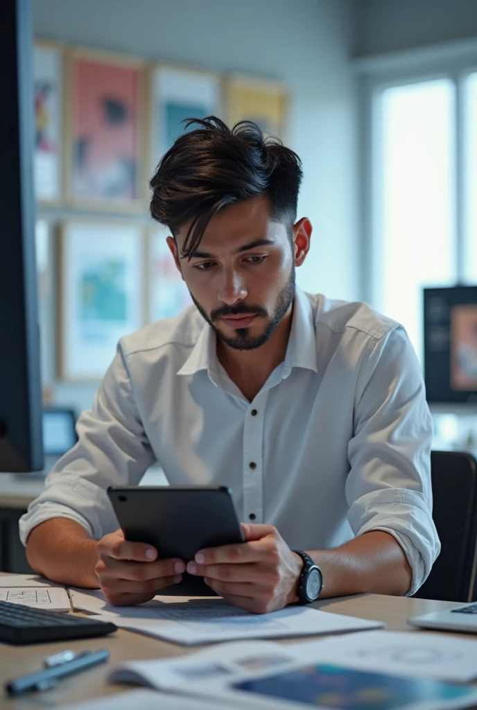 A man learning branding (marketing digital)