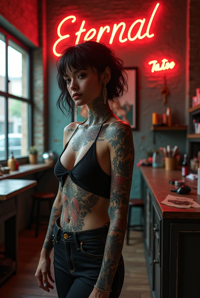 Tattoos Studio name is Eternal, Tattoo Studio in Tattoos girl