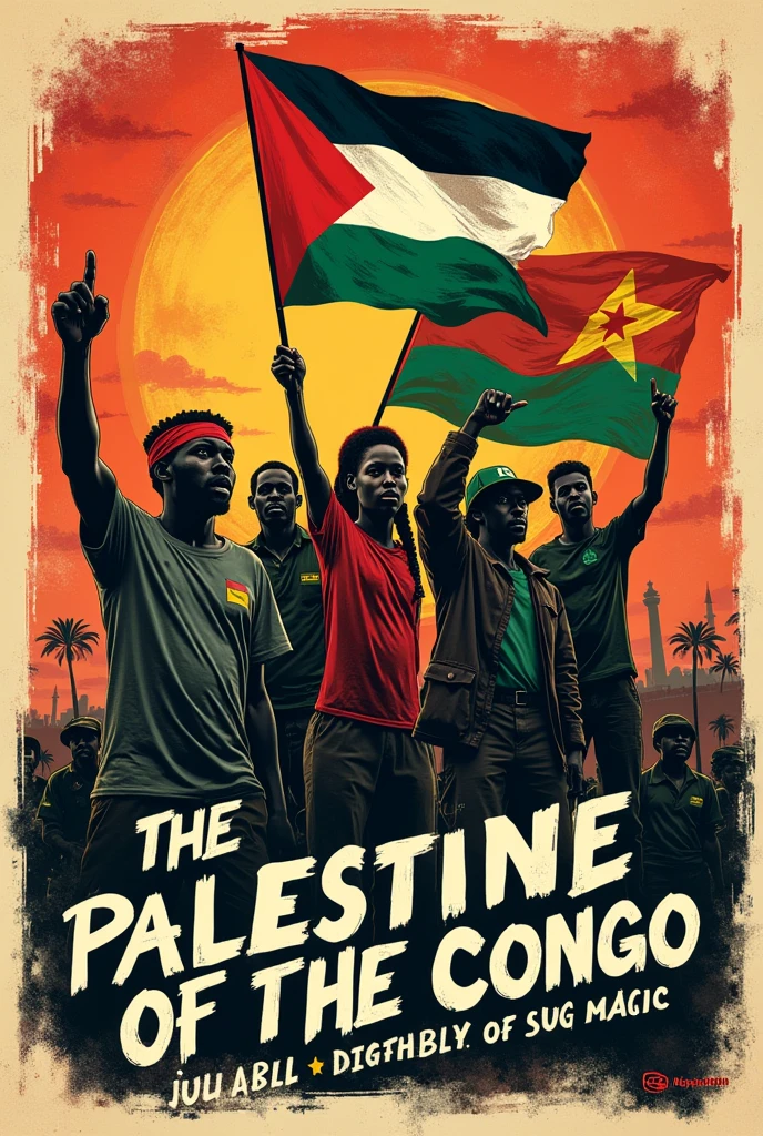 Free Palestine Sudan and Congo paper poster
