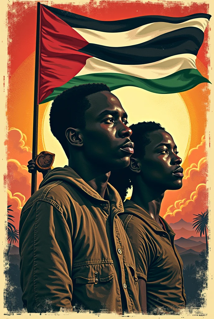 Free Palestine Sudan and Congo paper poster 