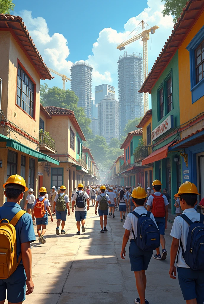 In schools, in the streets of Campos, Constructions