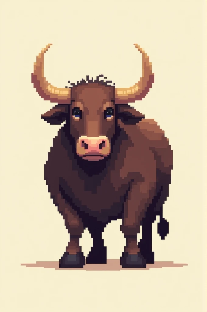 A 64x64 pixelated bull