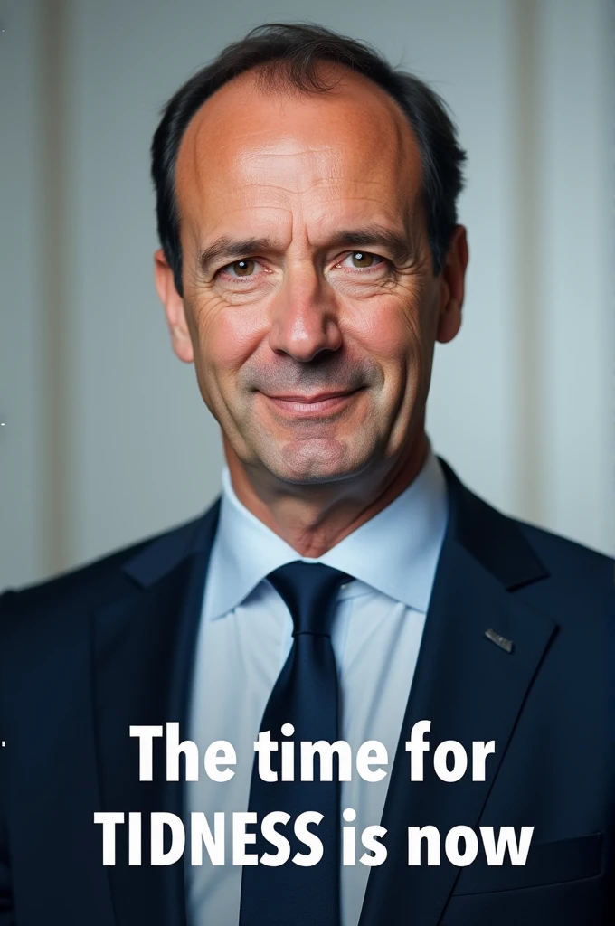 Une affiche de François Hollande avec comme slogan "le rangement c'est maintenant"