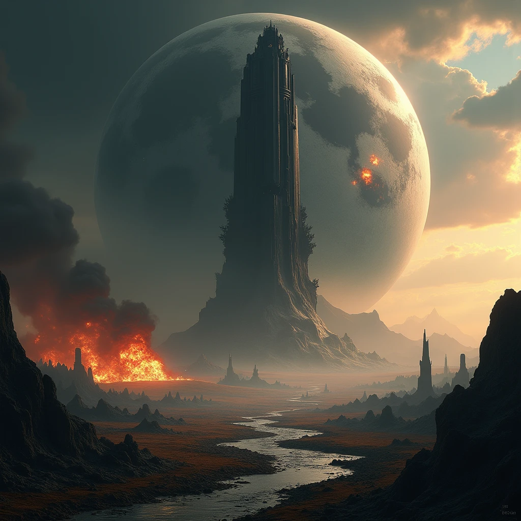 A cover with the name Dark Code, 
planet Cadia being destroyed in the background the black ship 