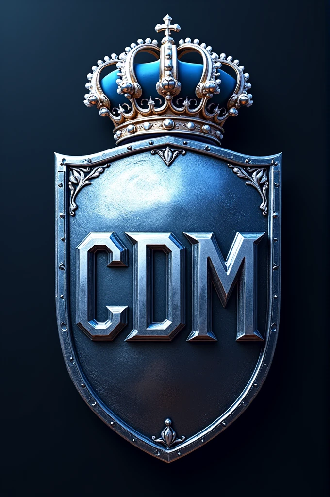 Create a shield with the initials CDM and a crown with the colors of Real Madrid