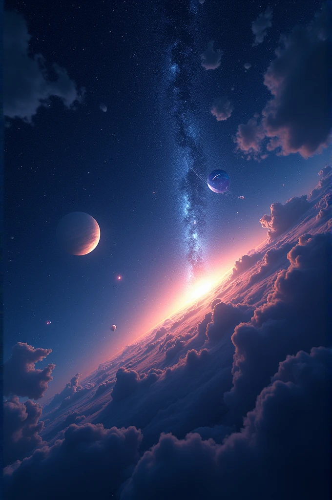 Night sky, space themed animation like real