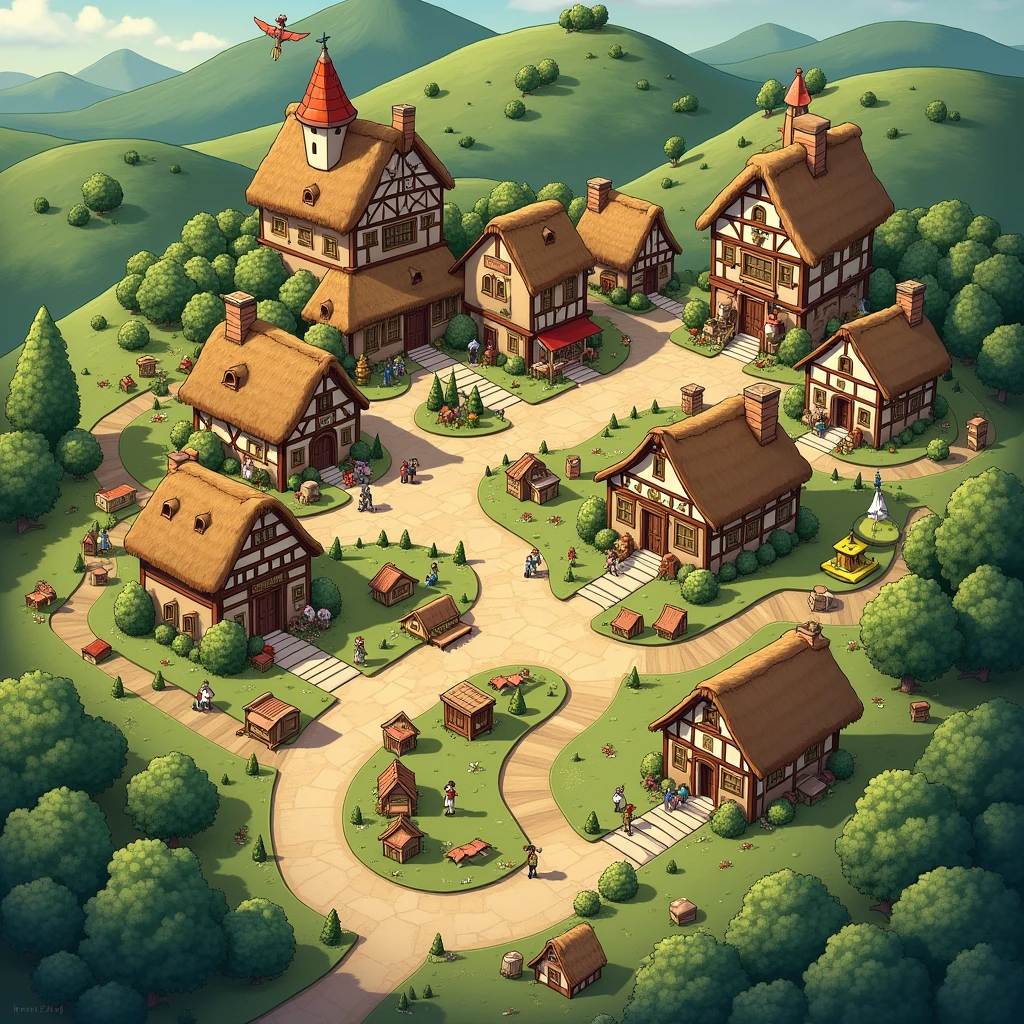 2d map of the village