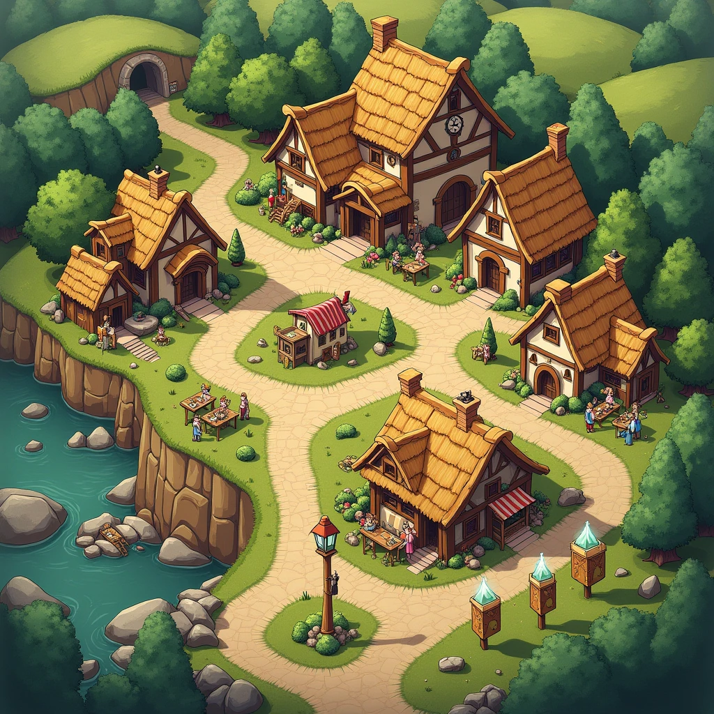2d map of the village