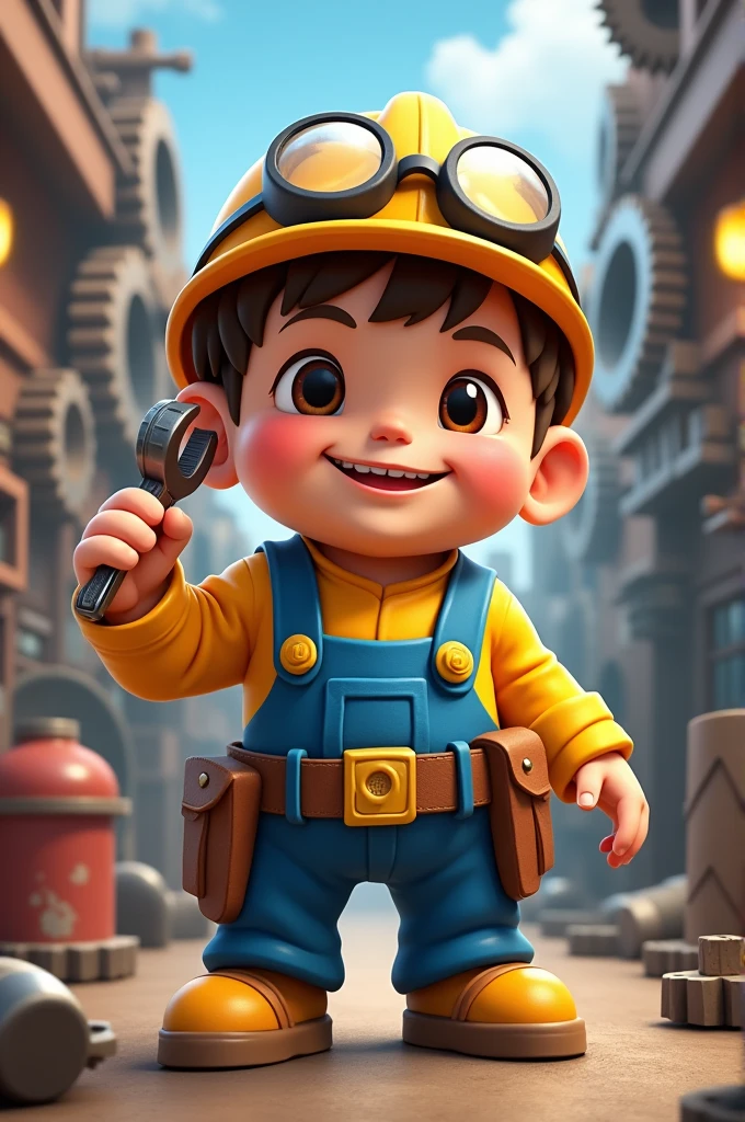 Charlie from Smiling Friends dressed as the TF2 engineer