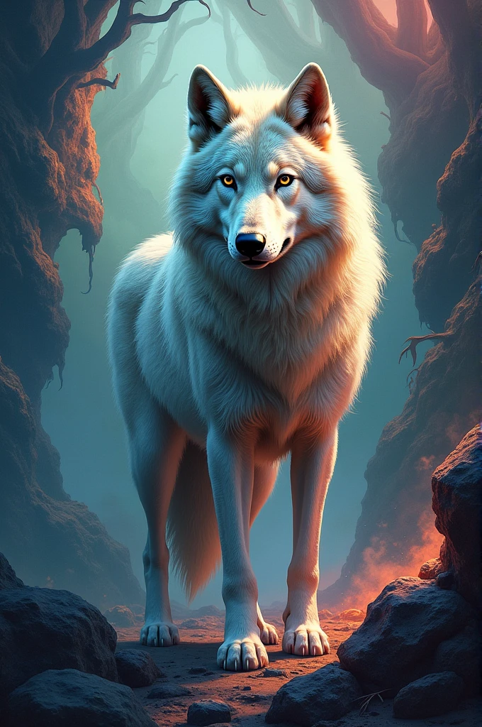 Wolf, abstract background, perfect