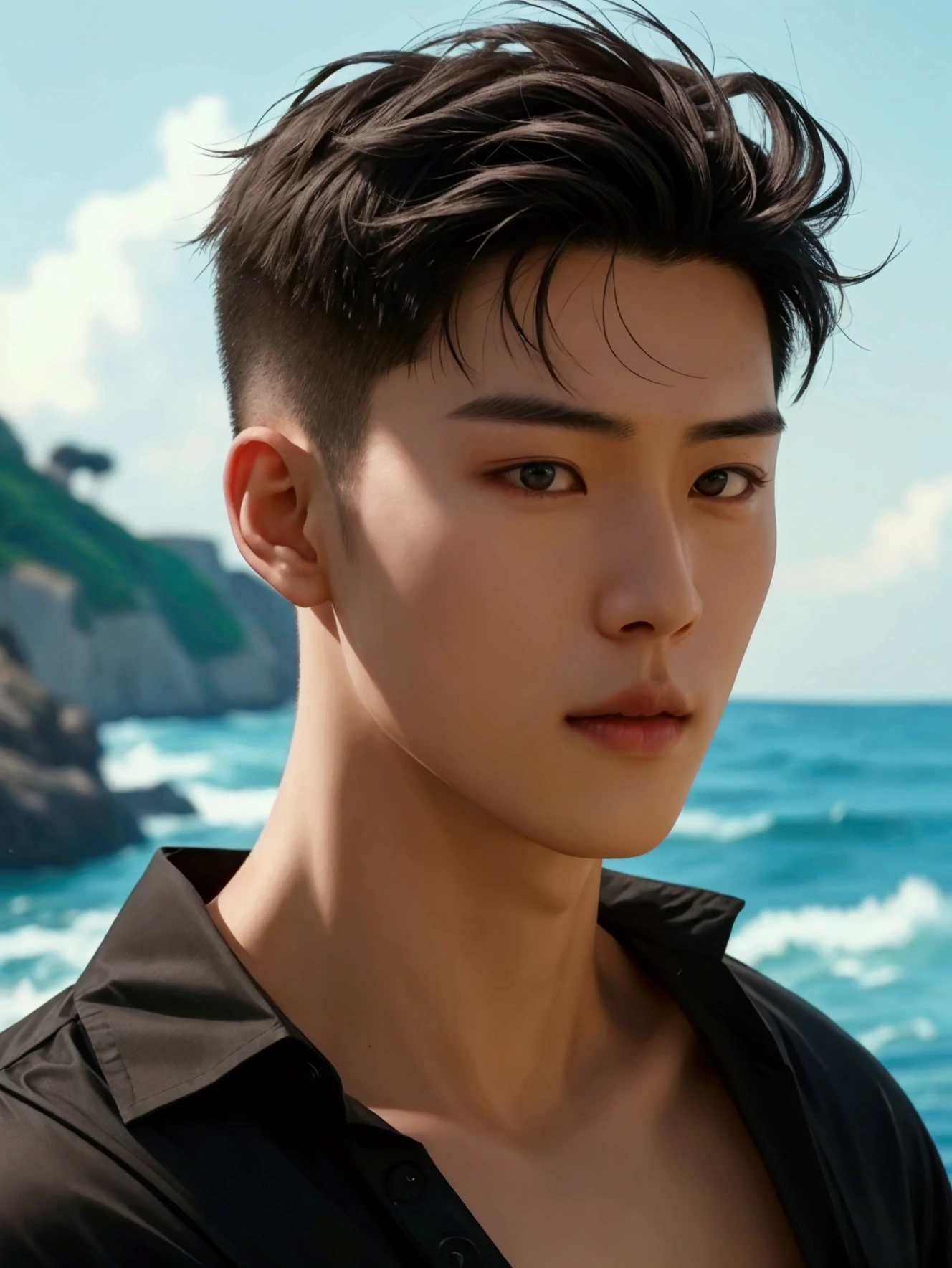 Korean Male　The bikini　the beach