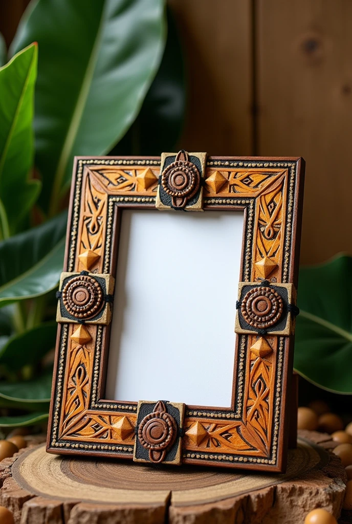 create a photo frame with an indigenous and African theme

 