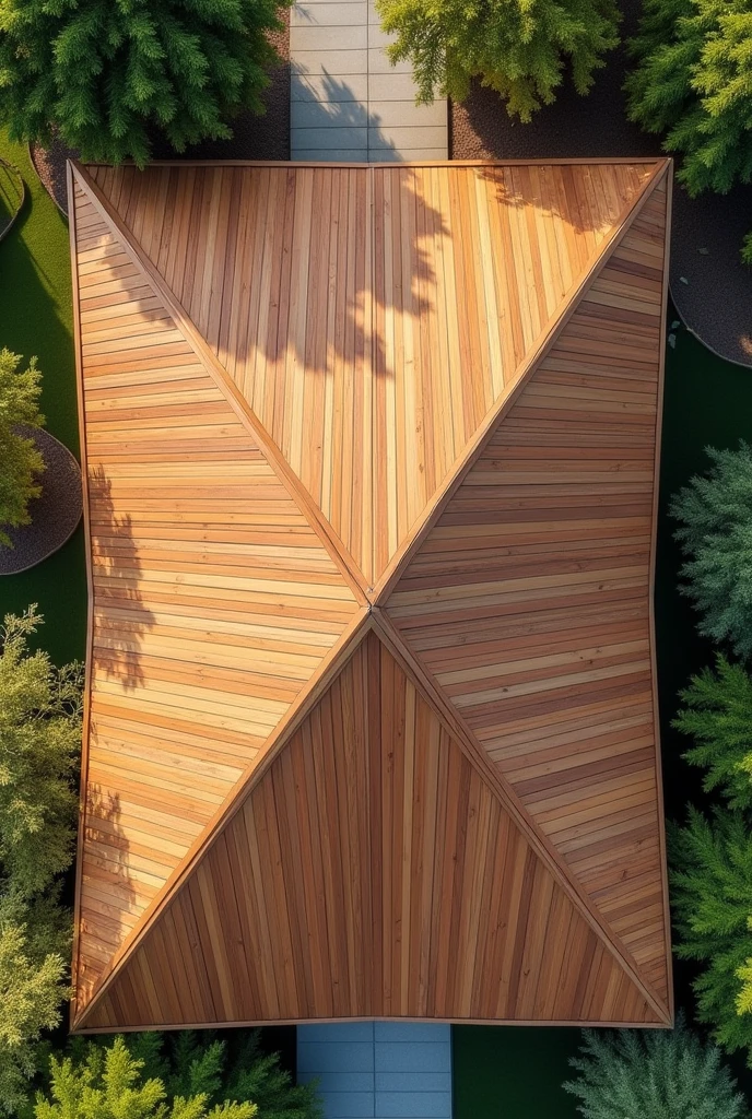 Create an Instagram post image showcasing an overhead view of a wooden roof. The roof should be the central focus, highlighting the natural wood grain and texture. Ensure that the brand name 'Madetech's' is clearly visible, either as a bold text overlay on the roof or as an integrated logo that stands out against the wood. The design should be clean, modern, and optimized to capture attention on social media, with a This should help ensure that "Madetech's" is prominently featured in your Instagram post.
