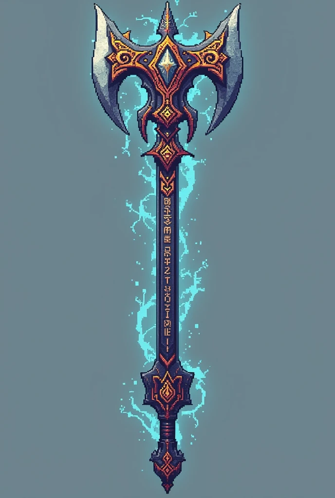 make a back item looks like stormbraker with a 2d graphics like ninja saga in a HORIZONTAL position, without human, just the back item with plain background make it horizontally position
