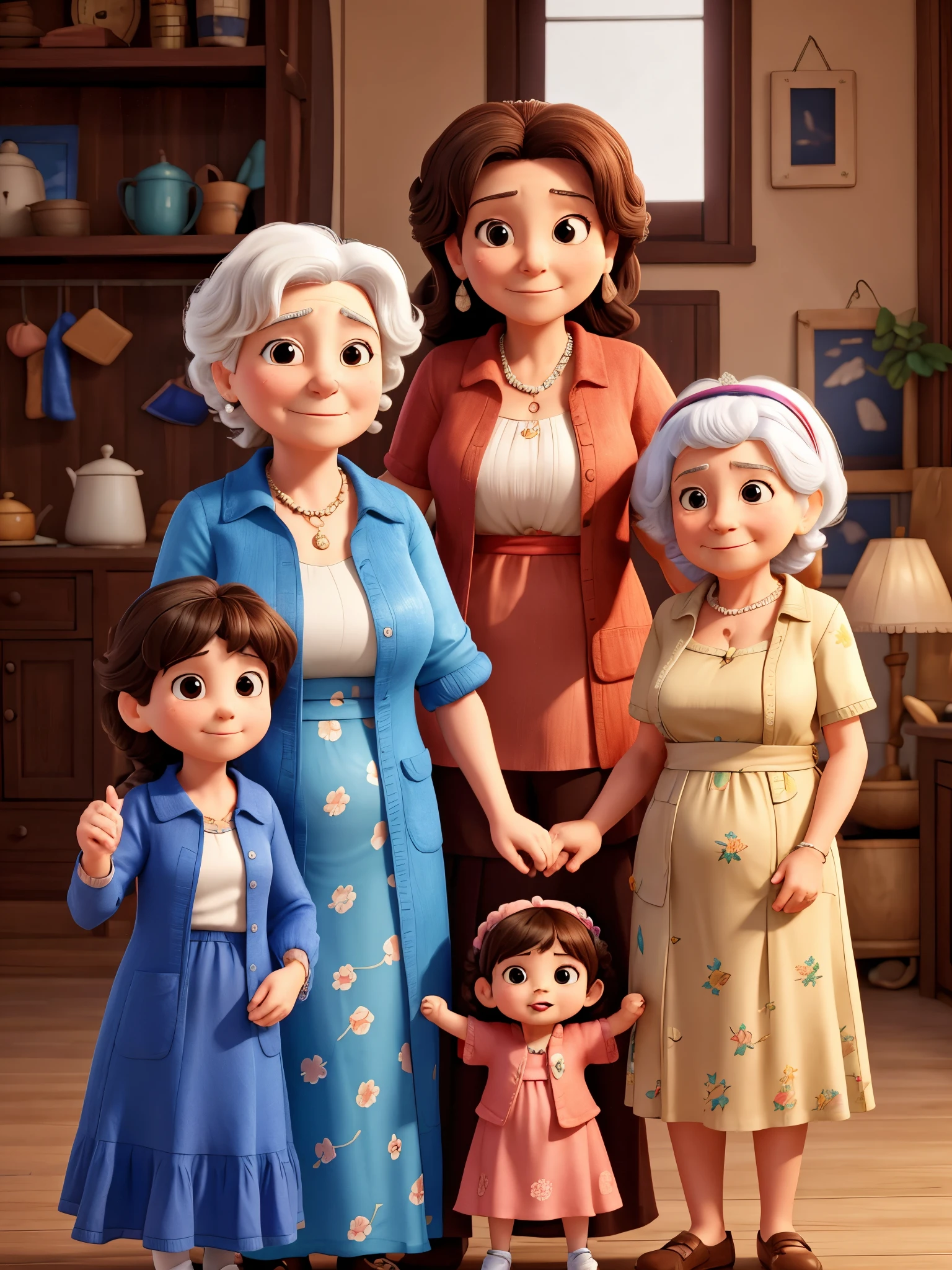Adult granddaughter and paternal grandmother and maternal grandmother