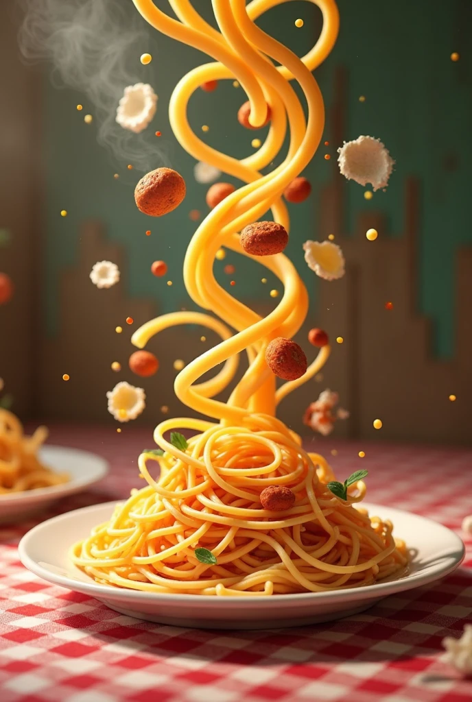 Make me a plate of animated spaghetti
